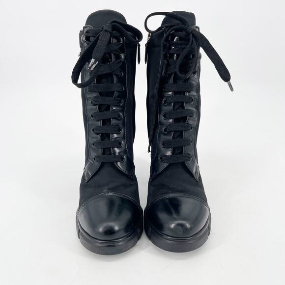 Brand New Prada Women's Black Lace-Up Ankle Boots - Picture 5 of 13
